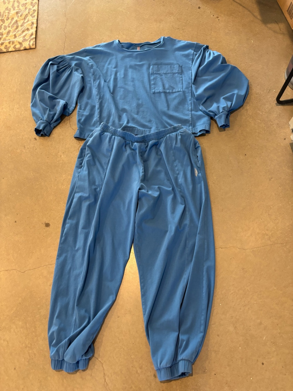 Free People Blue Two-Piece Jumpsuit Set